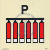 Marine Fire Sign, IMO Fire Control Symbol: Fixed Powder Fire Extinguisher Battery